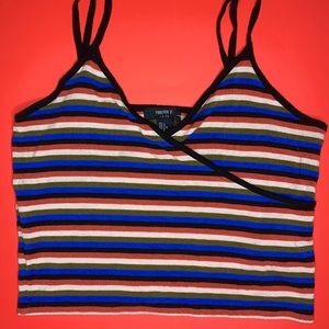Stripped overlaying crop top